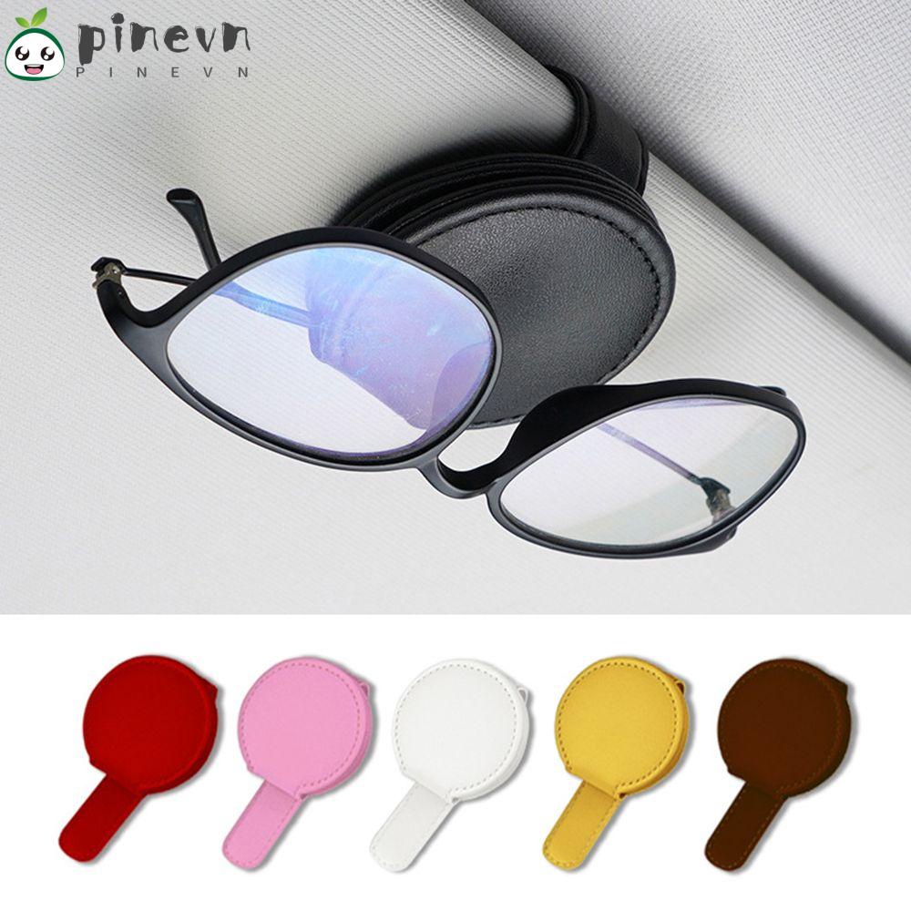 PINEVN Kẹp Giữ Thẻ / Kính Mát Bằng Da Nhiều Màu Tiện Dụng Cho Xe Hơi