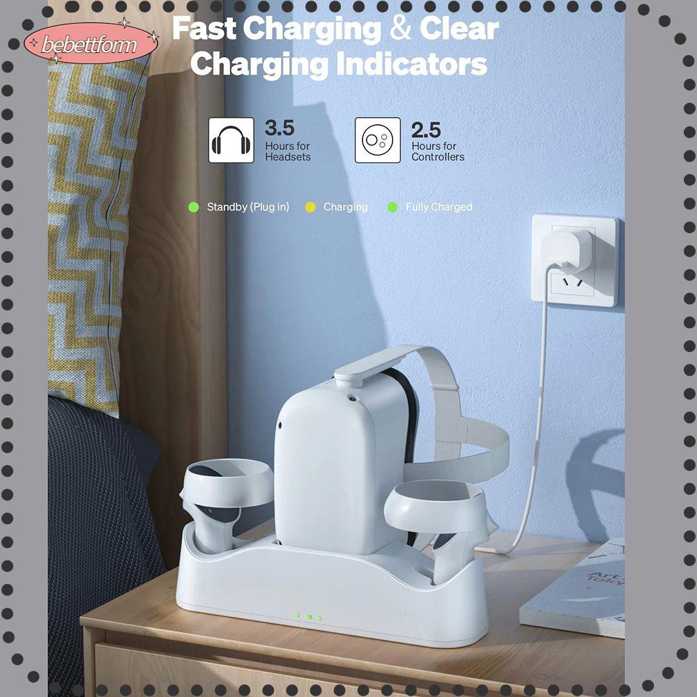 BEBETTERM Đế Sạc VR 2 Trong Một Cho Kính Thực Tế Ảo Oculus Quest Kèm Phụ Kiện