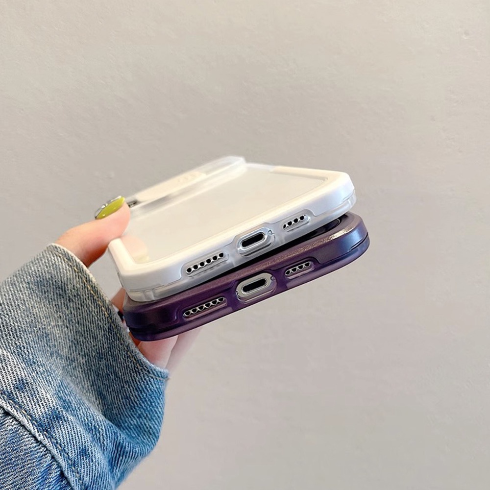 Ốp Điện Thoại TPU Mềm Màu Trơn Có Giá Đỡ Dạng Đẩy Chống Sốc Bảo Vệ Ống Kính Máy Ảnh Cho IPhone 11 12 13 14 Pro Max