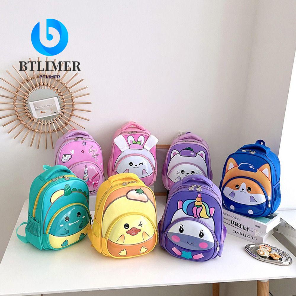 BTLIMER Ba Lô Đi Học Chống Thấm Nước In Họa Tiết Khủng Long / Kỳ Lân Hoạt Hình Trọng Lượng Nhẹ Cho Bé