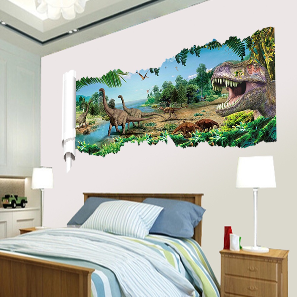 Miếng Dán Tường Trang Trí Hình Khủng Long Tháo Rời Được