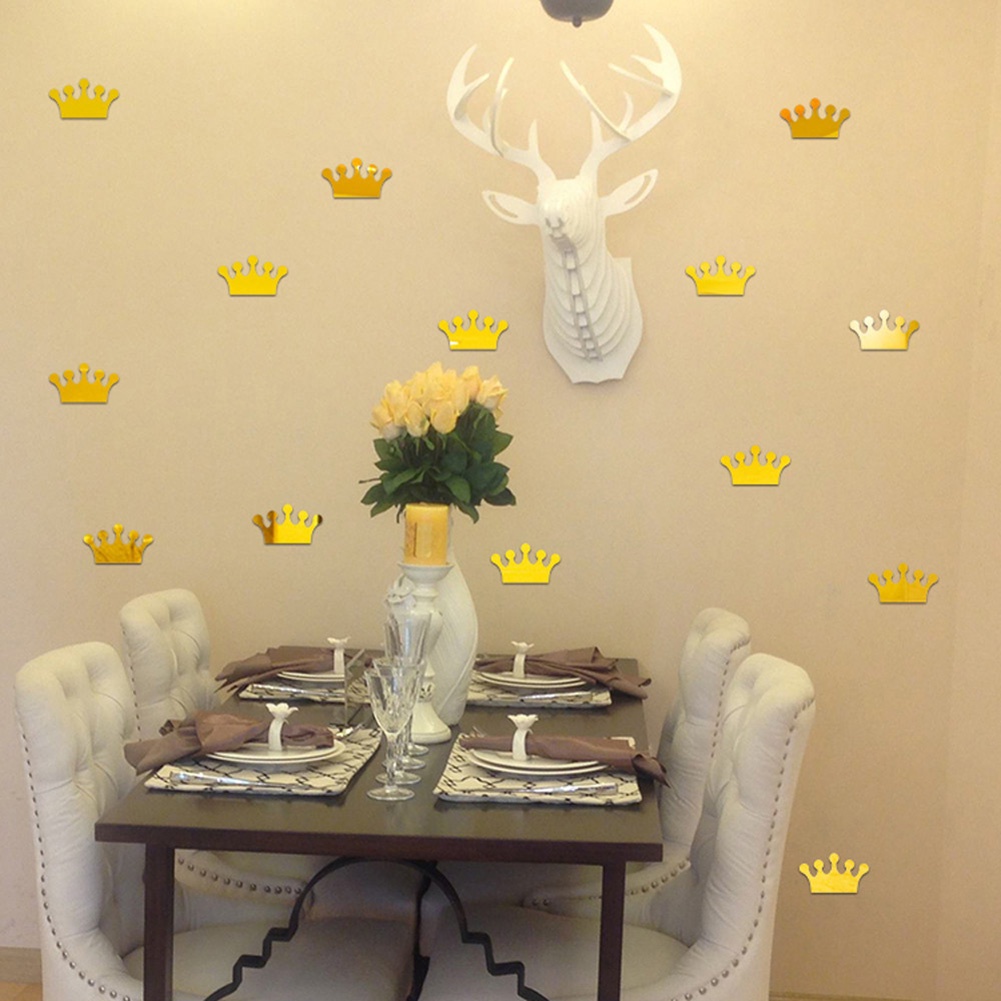 Bộ 18 Miếng Dán Tường Bằng Acrylic Tráng Gương Hình Đám Đông Độc Đáo Trang Trí Nhà Cửa / Khách Sạn