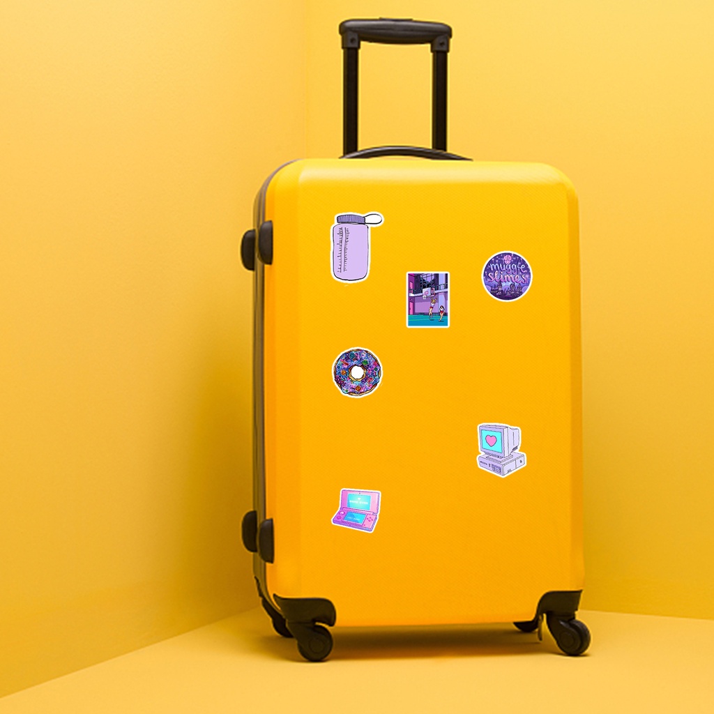 Bộ 50 Miếng Dán PVC Chống Thấm Nước Nhiều Màu Sắc Có Thể Tái Sử Dụng Dùng Trang Trí Ván Trượt