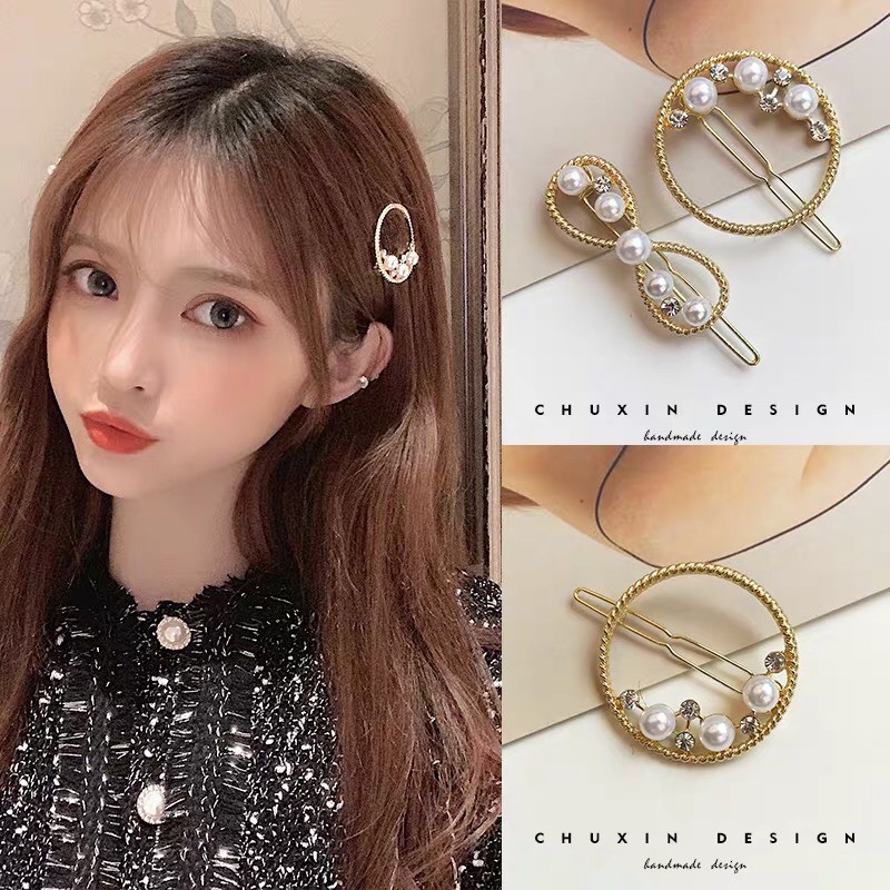 kẹp tóc đính đá phong cách hàn quốc