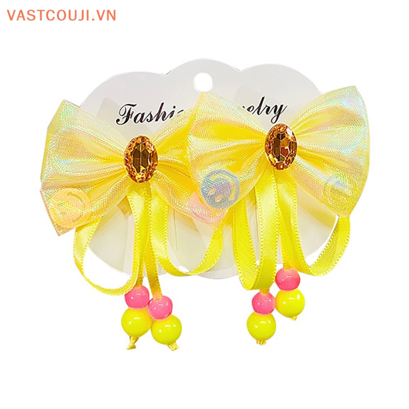 Kẹp Tóc Nơ Đính Đá Nhiều Màu Sắc Kiểu Công Chúa Xinh Xắn Cho Bé Gái