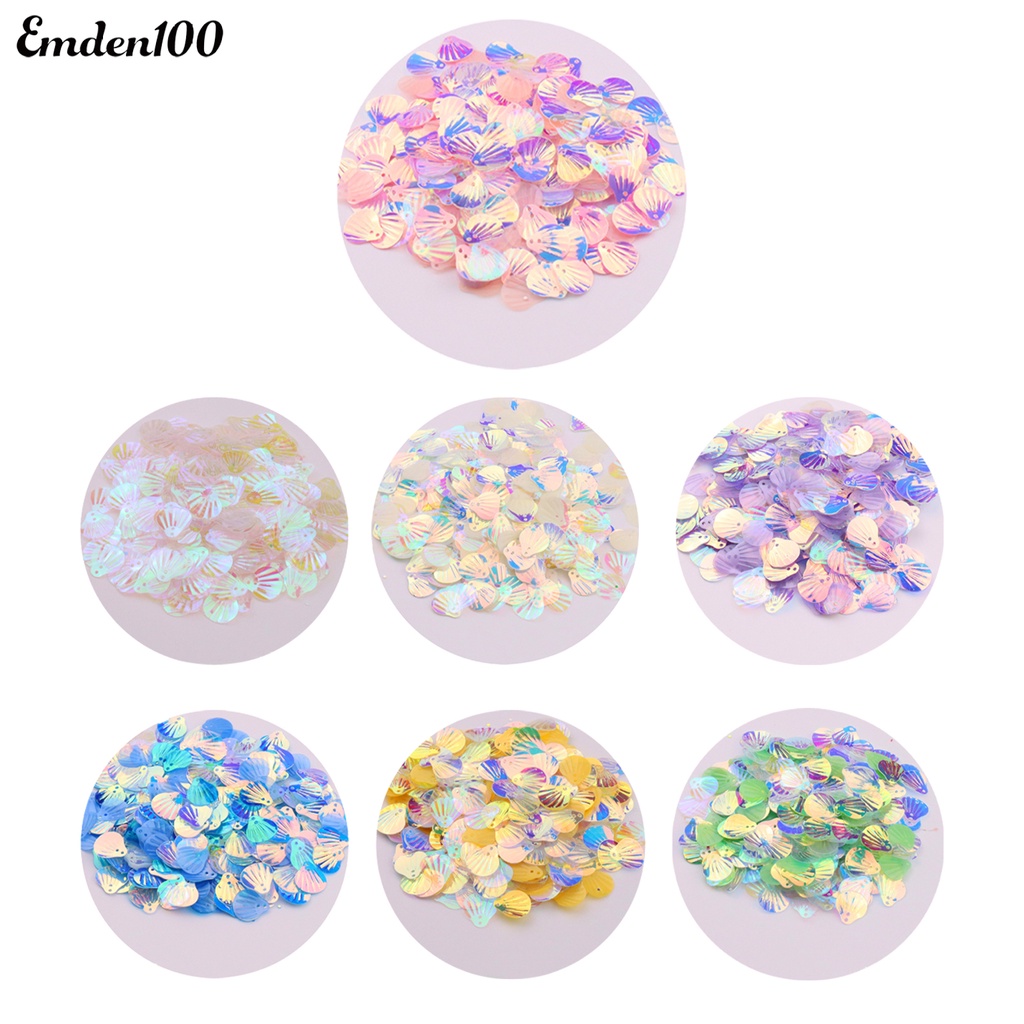 [EMDEN] Kim Sa Hologram Hình Vỏ Sò / Oval Nhỏ Gọn Nhiều Màu Sắc Trang Trí Hàng Ngày Sử