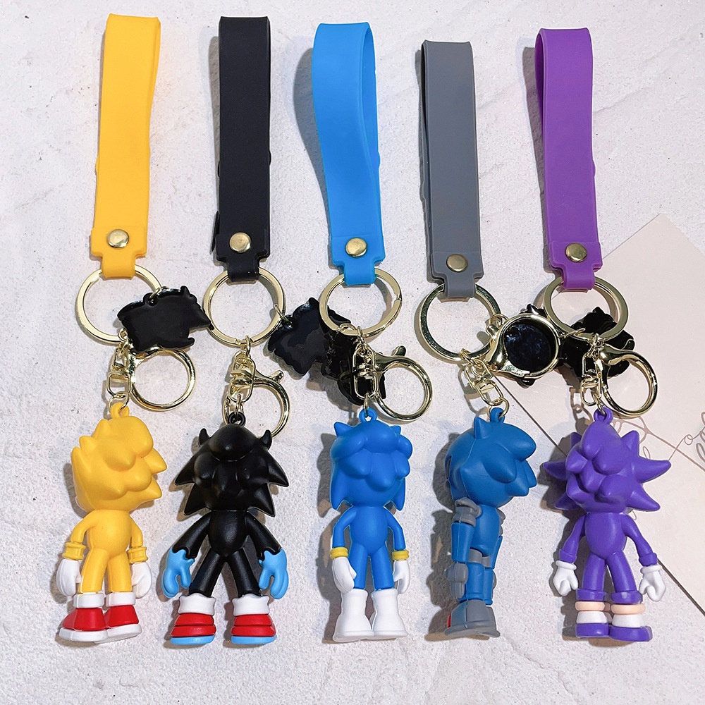Hoạt Hình Anime Sonic Nhân Vật Hành Động Móc Khóa Móc Chìa Khóa Vòng Chìa Khóa Kawaii Silicone Túi Xách Xe Mặt Dây Đồ Chơi