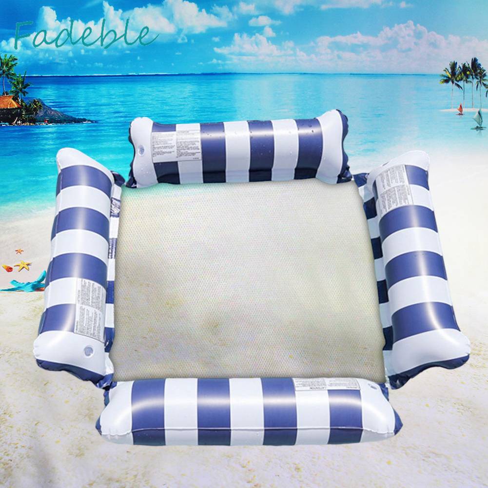 Võng Bơm Hơi PVC Họa Tiết Kẻ Sọc Chống Rò Rỉ Tiện Dụng Cho Hồ Bơi Mùa