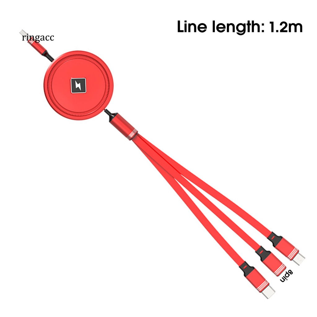 Dây Cáp Sạc Đồng Bộ Dữ Liệu Micro USB / Type-C / 8Pin 3A