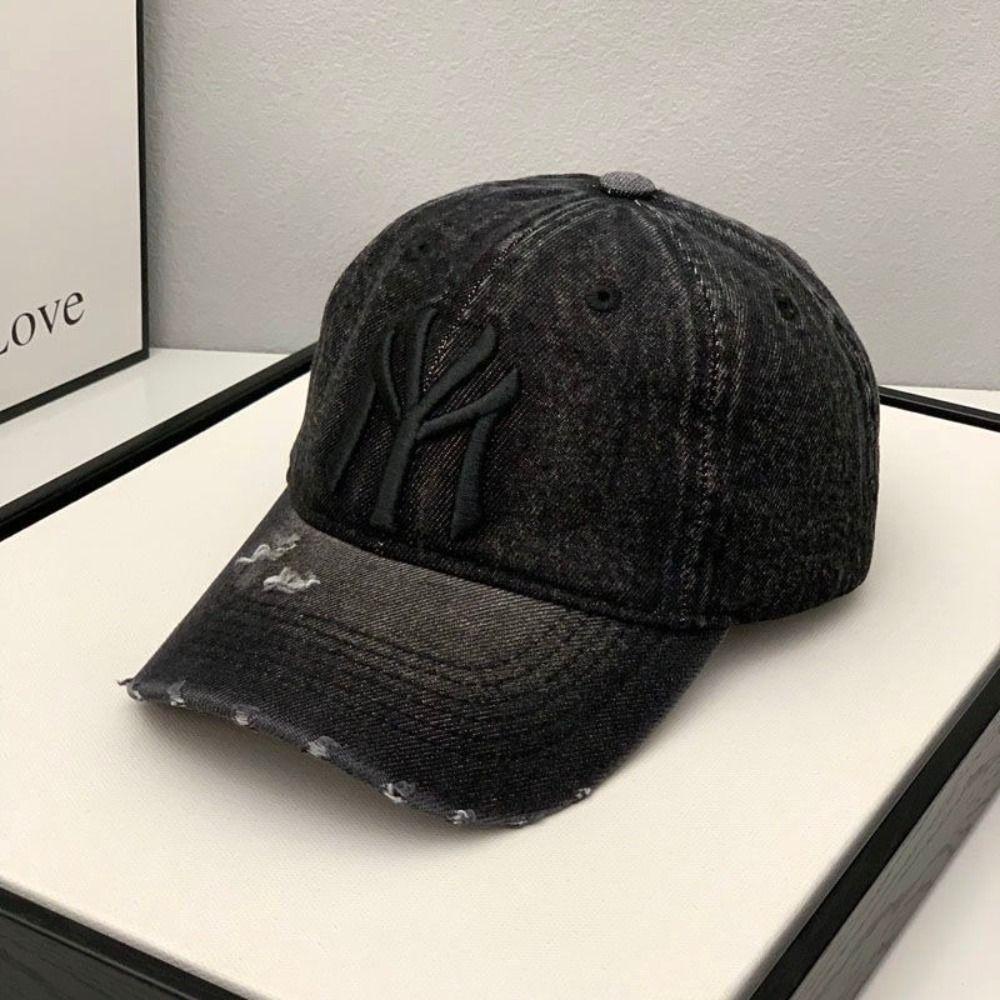 EPOCH Mũ Lưỡi Trai Denim Thêu Họa Tiết Y2k Phong Cách Punk Hiphop Cá Tính Cho Nữ