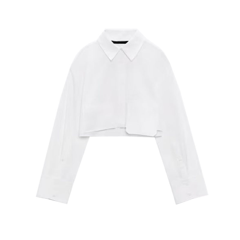 Áo Sơ Mi Zara Dáng Ngắn Phong Cách Pháp Thời Trang Mùa Hè Cá Tính 2186314 5427005