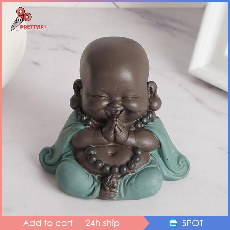 Tượng Phật Cười May Mắn Màu Nâu Đáng Yêu Trang Trí Nhà Cửa