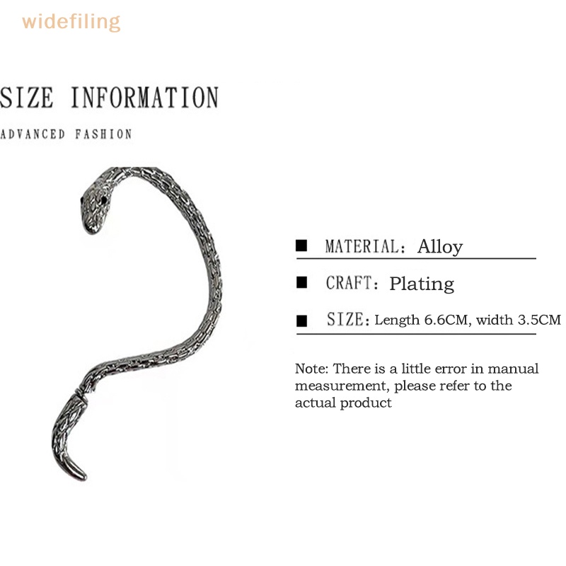 Khuyên Tai Dạng Kẹp Hình Rắn Phong Cách Punk Cổ Điển Cá Tính Dành Cho Nữ