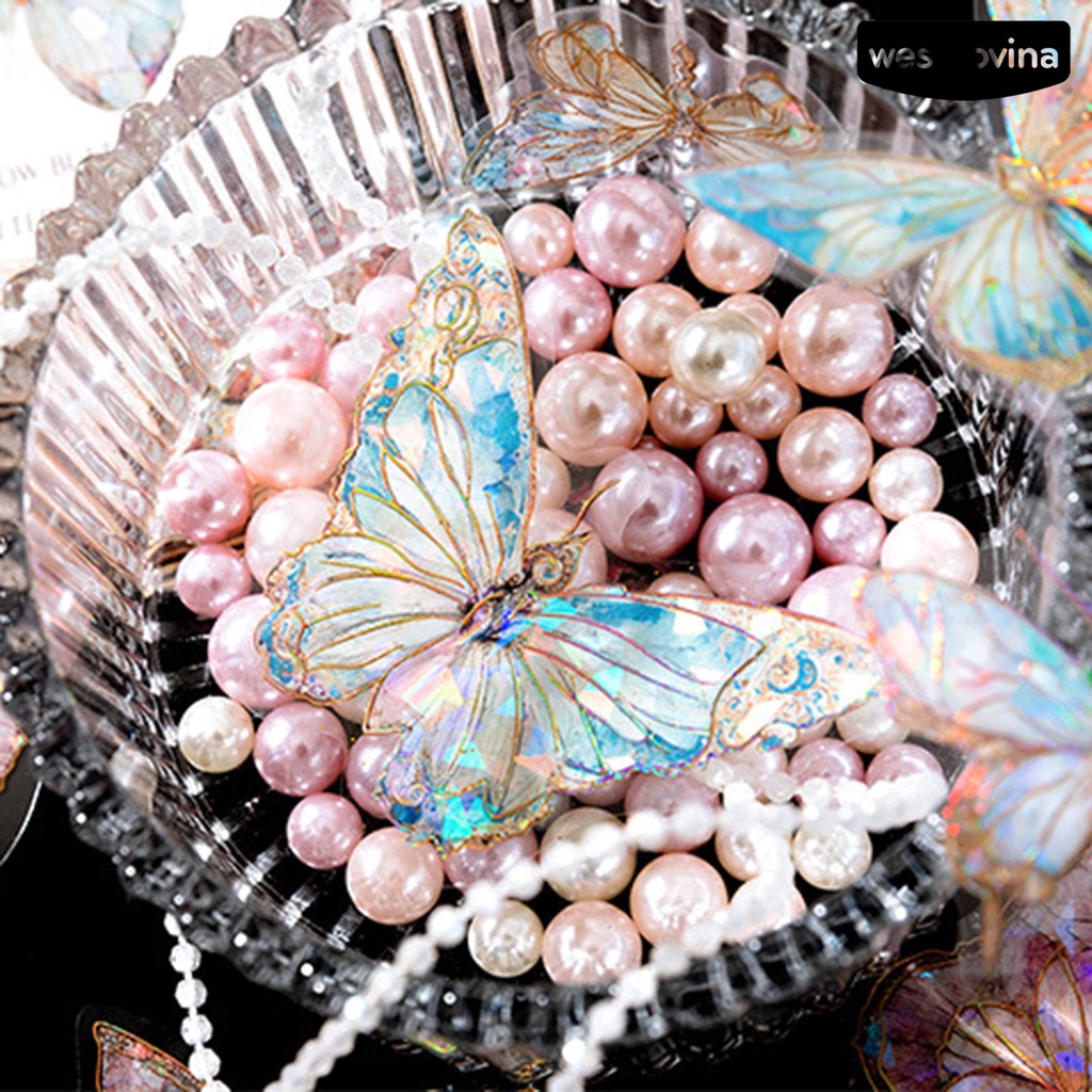 [WSTN] [WSTN] [WSTN]✎Set 40 Miếng Dán Hình Bướm Nhiều Màu Sắc Chống Nước Dễ Tháo Gỡ Trang Trí Sổ Tay