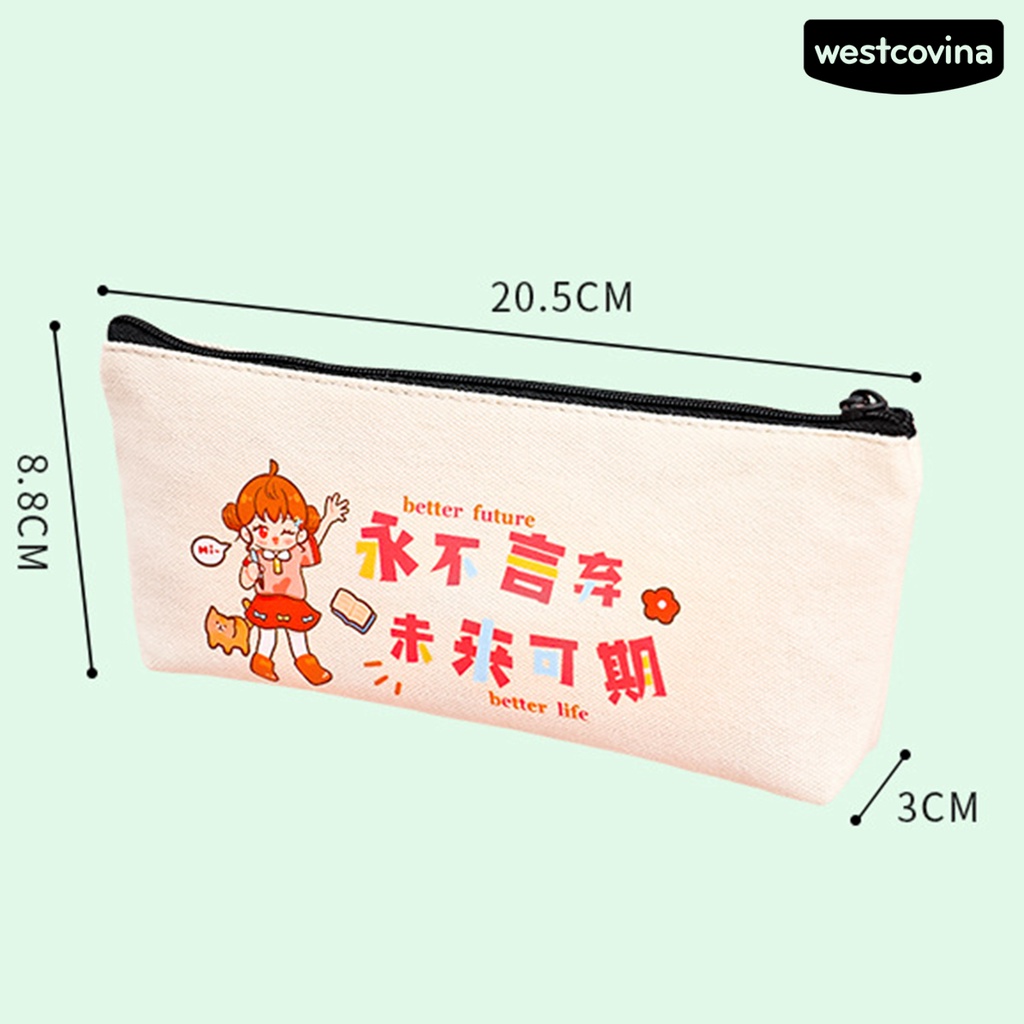 [WSTN]✎Túi Đựng Bút Có Khóa Kéo Họa Tiết Hoạt Hình Dễ Thương
