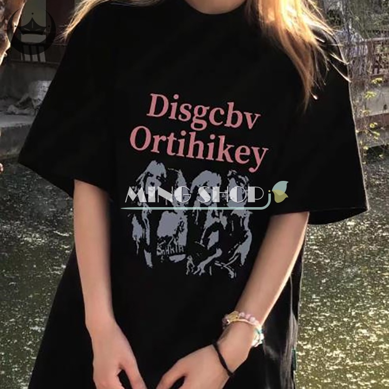 Áo Thun Tay Ngắn Cổ Tròn Dáng Rộng In Họa Tiết Retro Mỹ Thời Trang Mùa Hè Cho Nữ