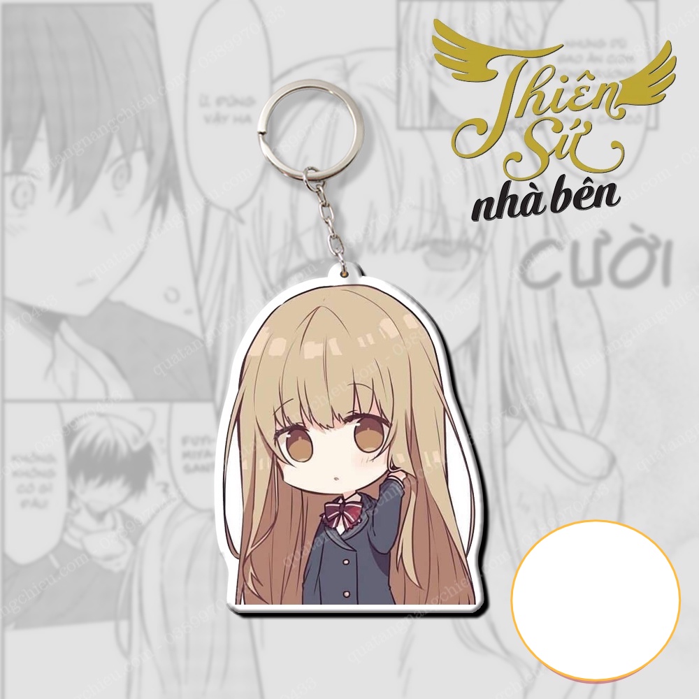 Móc khóa Mahiru - Anime thiên sứ nhà bên - in  2 mặt dày dặn