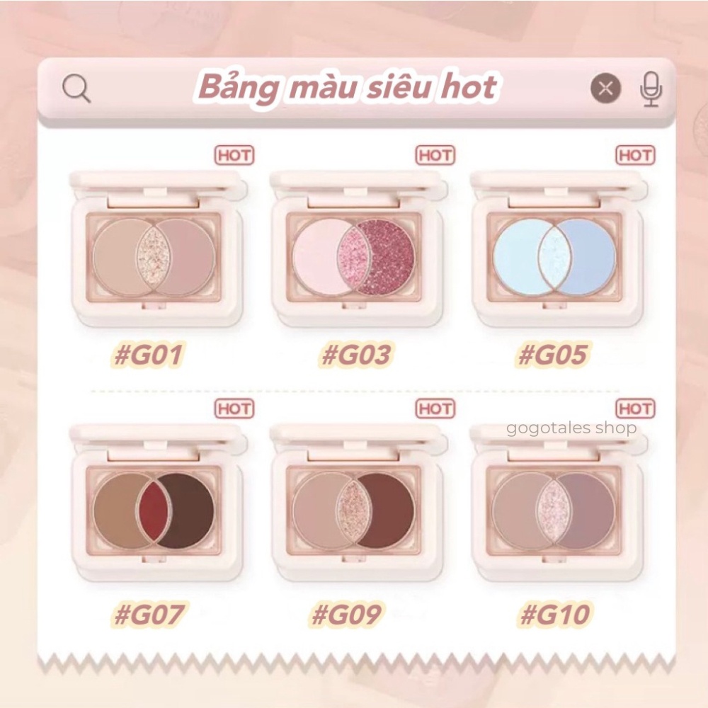 Bảng phấn mắt 3 ô kiêm tạo khối highlight GOGO TALES bling bling Small Square Box Eyeshadow Palette GT473 Gogotales