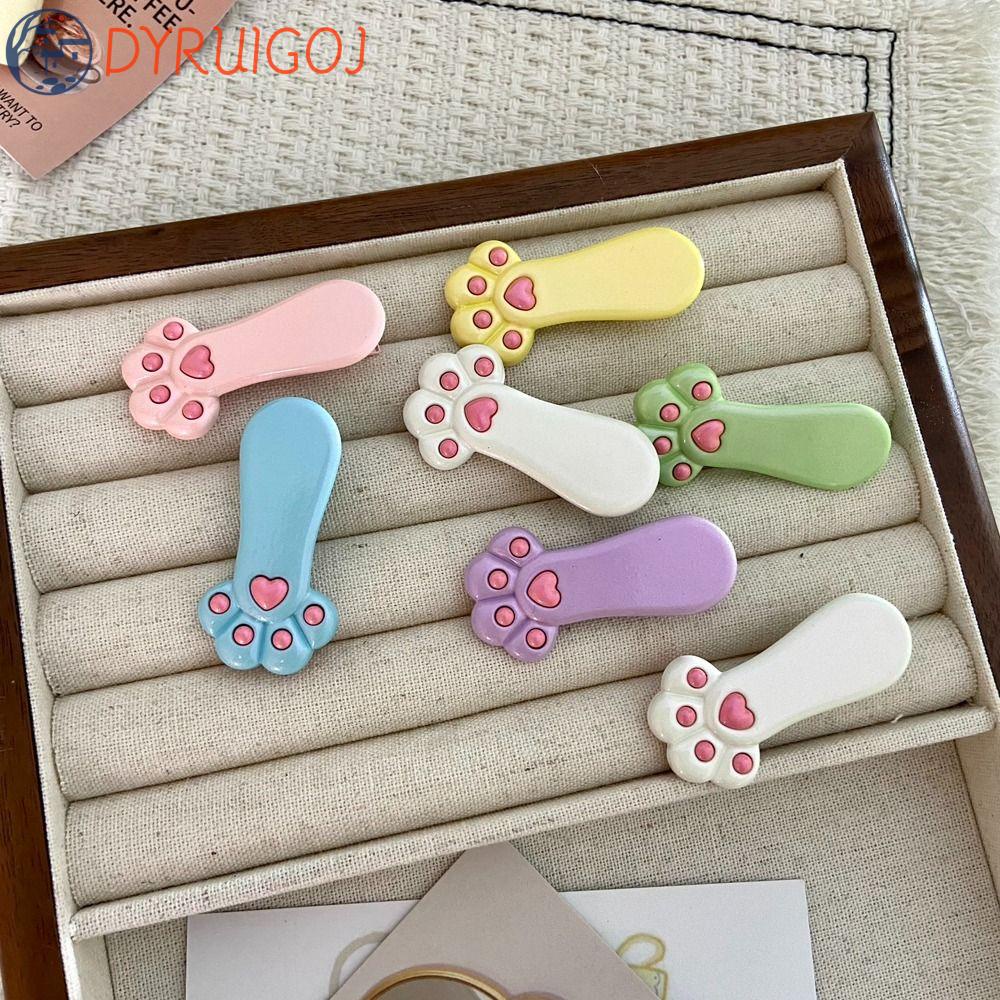 DYRUIDOJ Kẹp Tóc Hình Móng Mèo Màu Kẹo Ngọt Phong Cách Hàn Quốc Dễ Thương