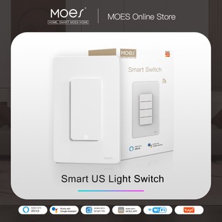 Công tắc đèn gắn tường thông minh moes tuya wi-fi chuyên dụng cho alexa google home