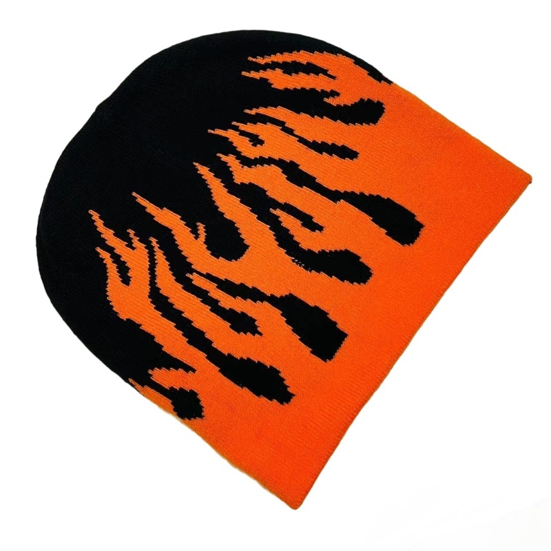 Mũ Len Chống Gió In Họa Tiết Ngọn Lửa Thời Trang Mùa Đông Cho Tuổi Teen
