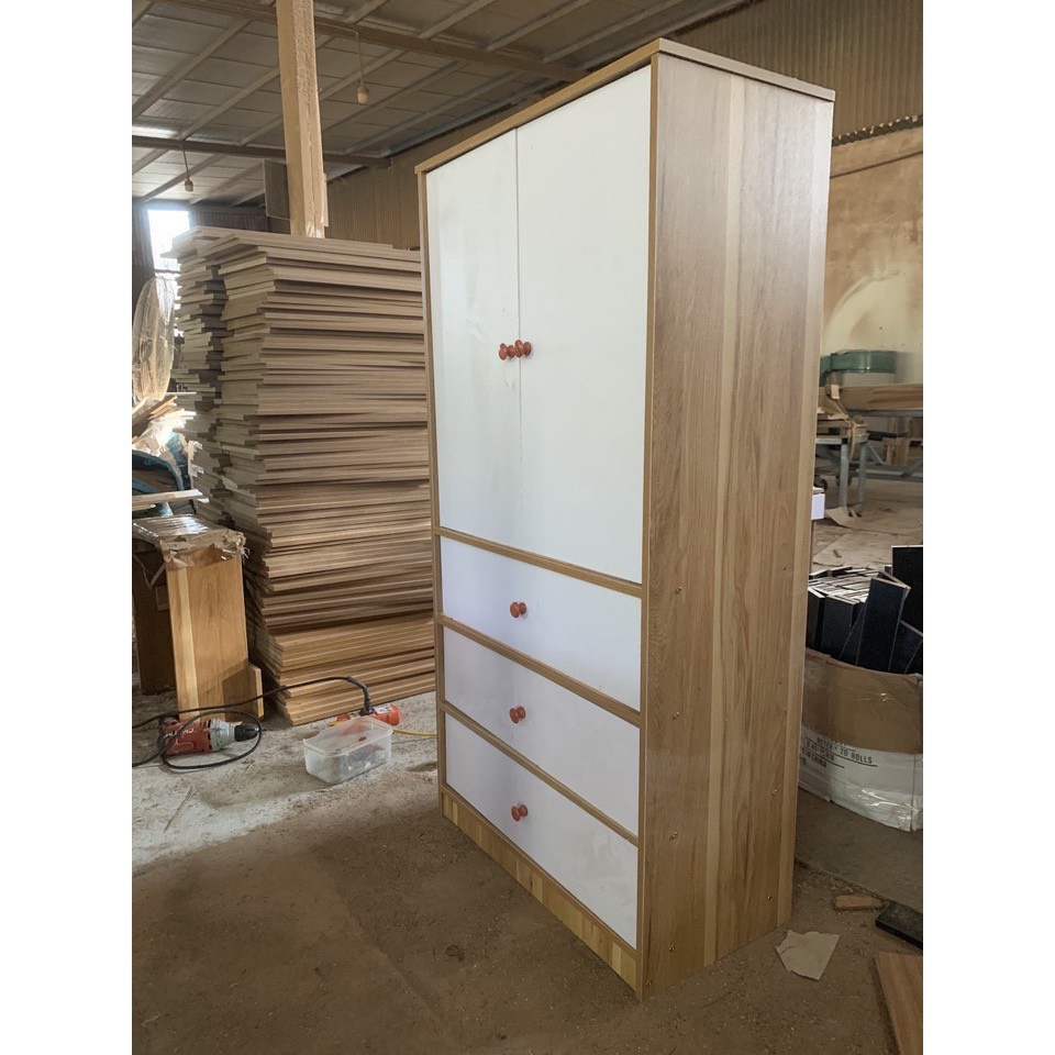 Tủ quần áo trẻ em đa tầng 1m2, chất liệu gỗ MDF phủ Melamin chống thấm,