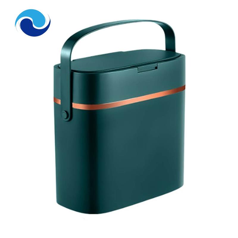 1 Thùng Rác 16 Lít Có Nắp Và Tay Cầm Bằng Nhựa Màu Xanh Lá Đậm Cho Phòng Ngủ / Phòng Ngủ / Thùng Rác / Văn Phòng / RV