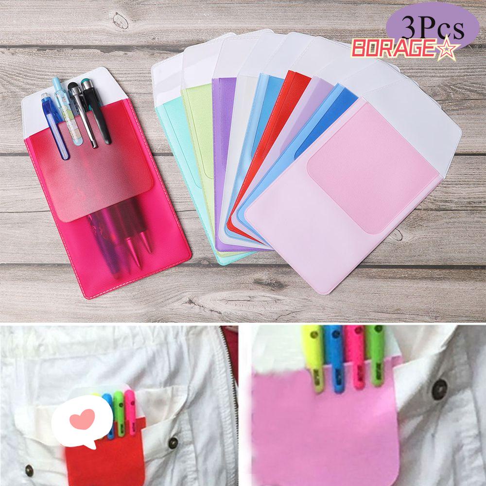 BORAG Set 3 Túi Đựng Bút Bằng PVC Tiện Dụng Cho Văn Phòng Ốp