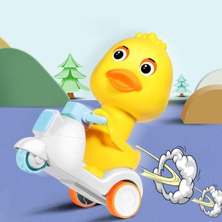 Đồ Chơi Trẻ Em Vịt Đi Xe Máy Chạy Cót, Chạy Đà Cho Bé