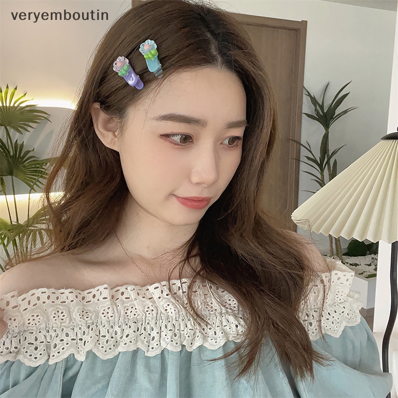 Kẹp Tóc Trang Điểm Hình Cây Kem / Trái Tim Màu Hồng Dễ Thương Sáng Tạo Dành Cho Bạn Gái n