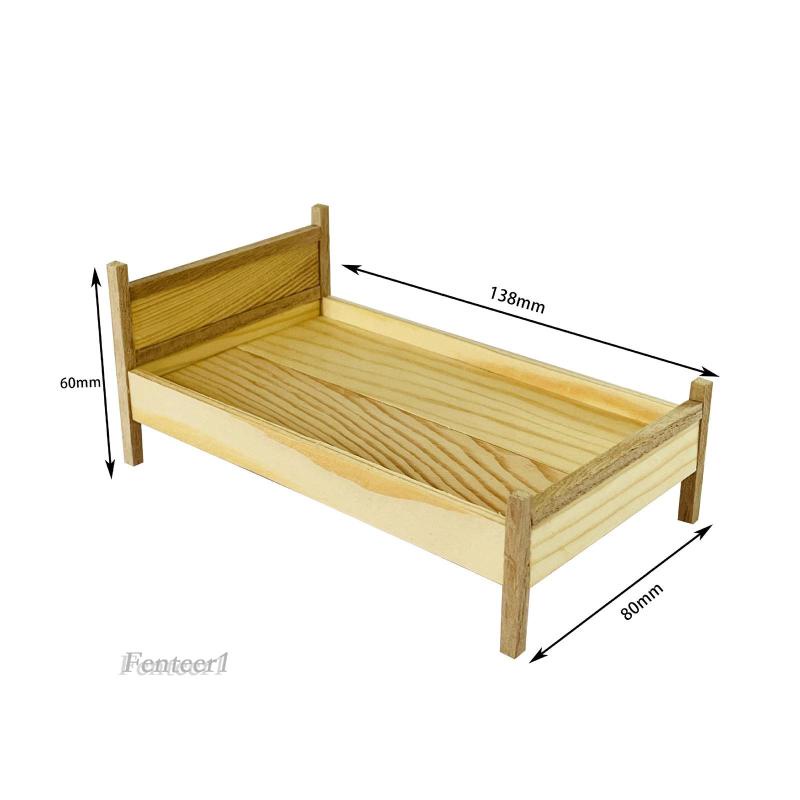 Mô Hình Giường Ngủ Mini Tỉ Lệ 1 / 12 Trang Trí Nhà Búp Bê