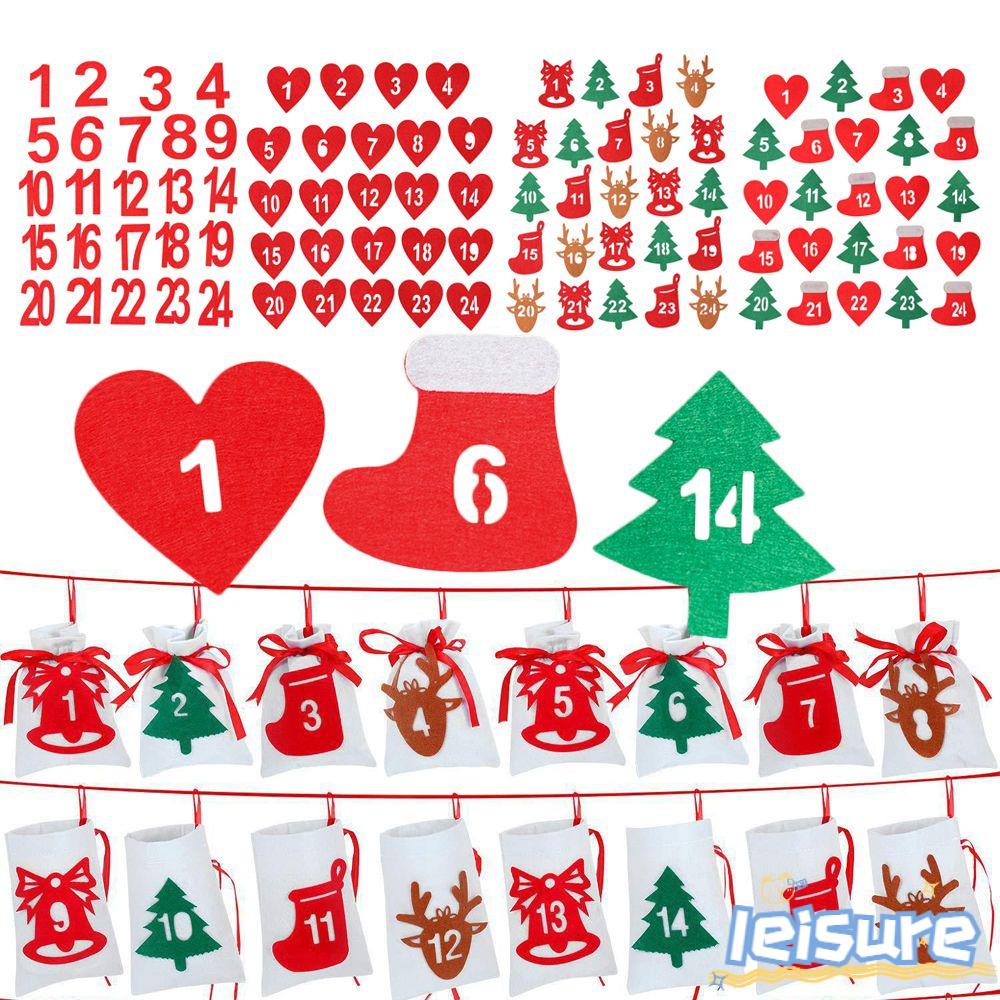 LEISURE Bộ 24 Miếng Dán Đánh Dấu Số Lên Túi Bánh Quy / Kẹo DIY