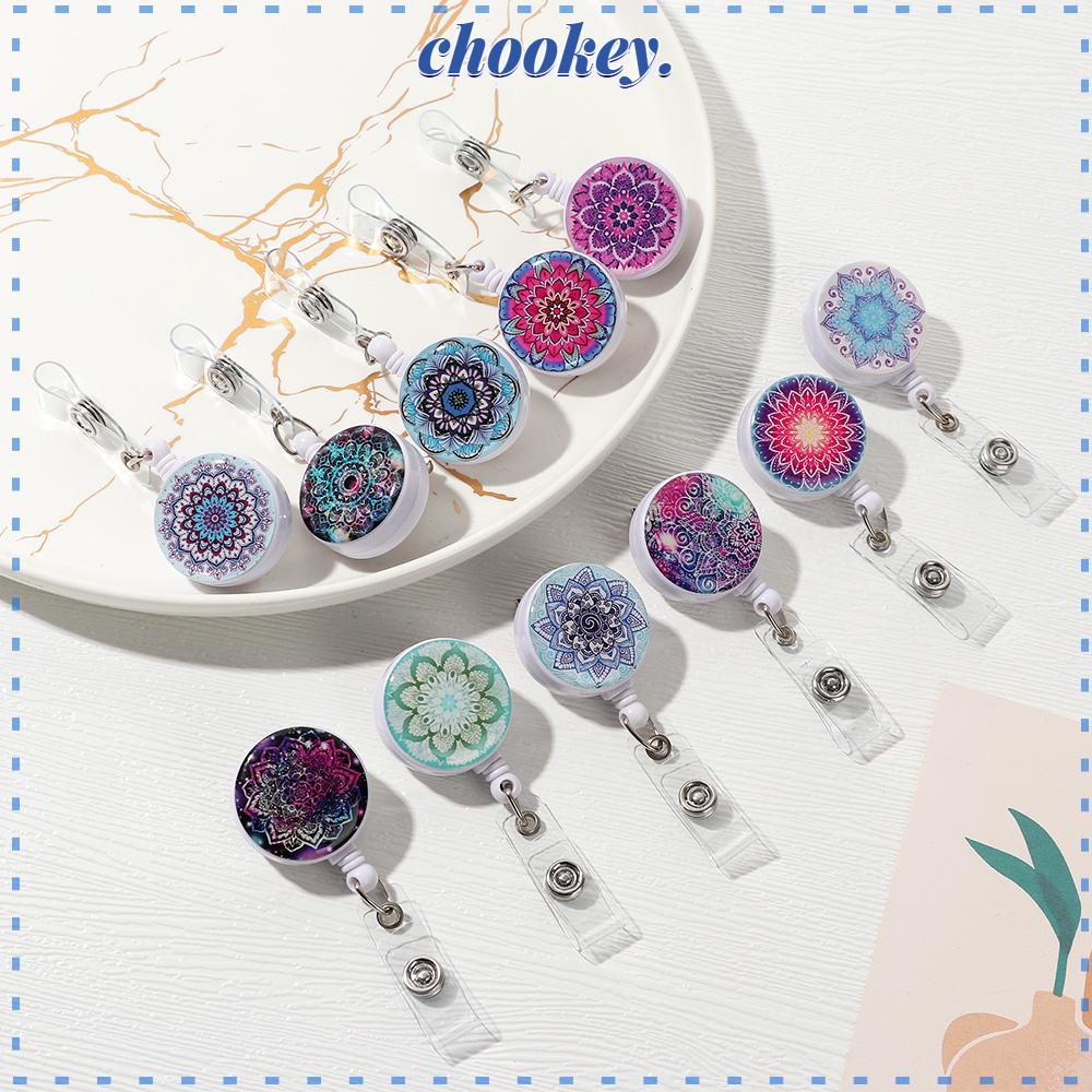 CHOOKEY Móc Khóa Kẹp Cá Sấu Giữ Thẻ ID Xoay 360 Độ Có Thể Thu Gọn Giá Đỡ