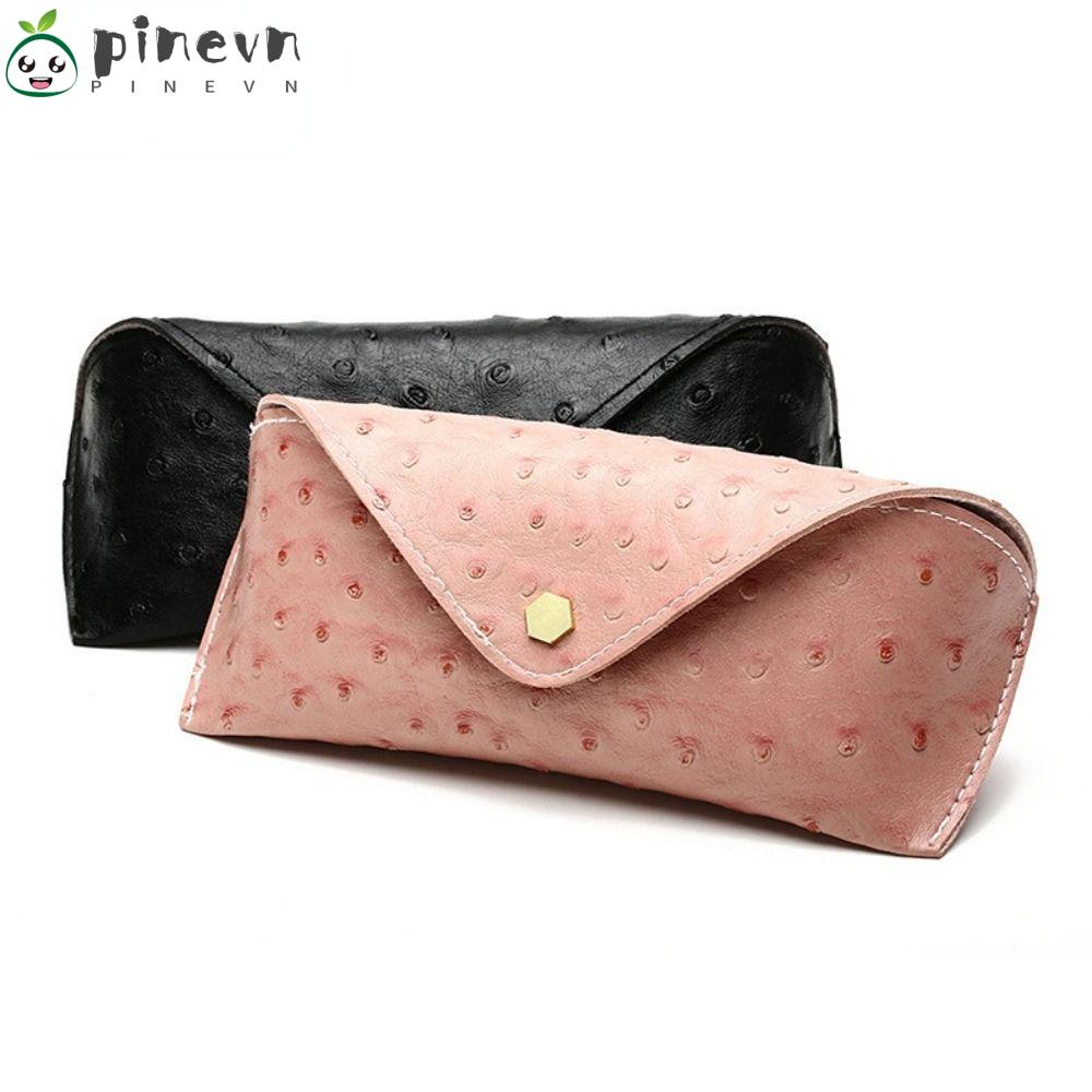 PINEVN Hộp Đựng Kính Mát Bằng Da Gọn Nhẹ Màu Trơn Thời Trang
