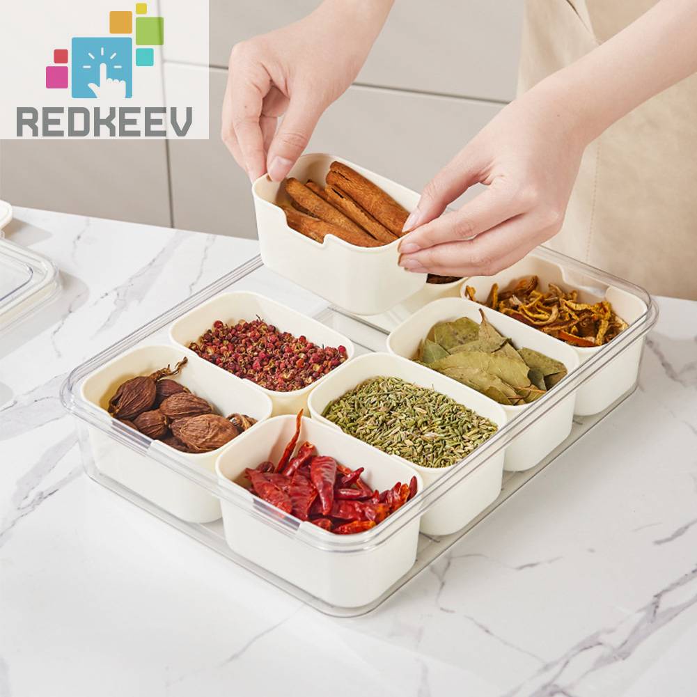 Hộp Đựng Gia Vị 4 / 8 Ngăn Tiện Lợi Cho Nhà Bếp