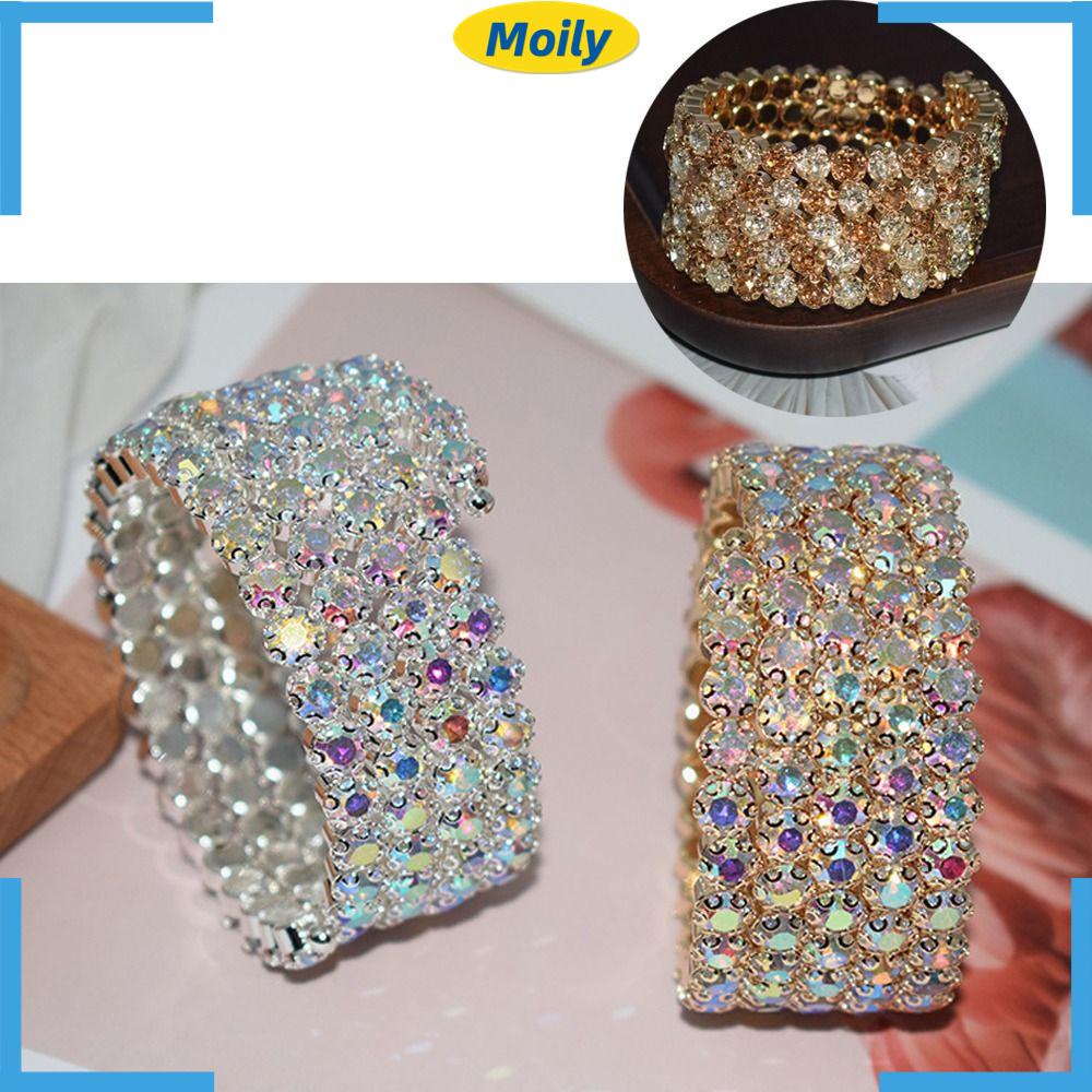 MOILYVN Vòng Tay Đính Đá Pha Lê Toàn Diện Dành Cho Cô Dâu