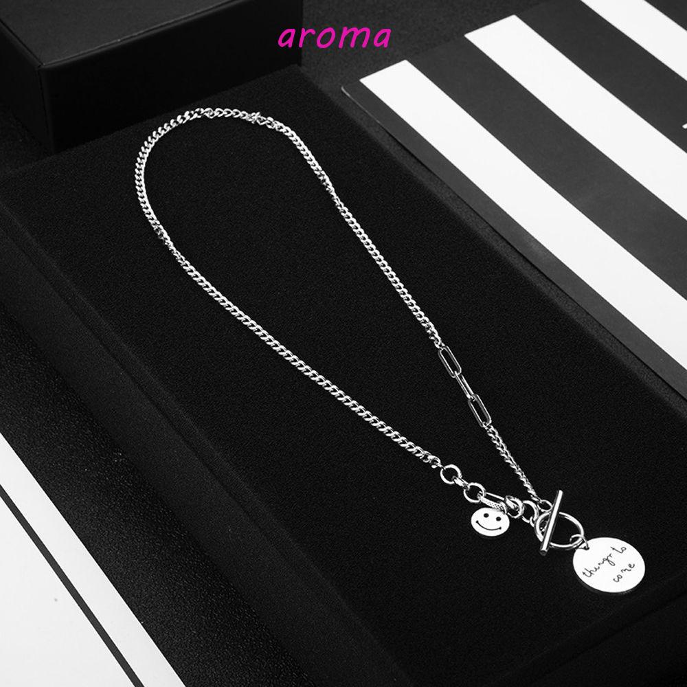 AROMA Vòng cổ Mặt Trái Tim Phối Tua Rua Phong Cách Hàn Quốc Cho Nam