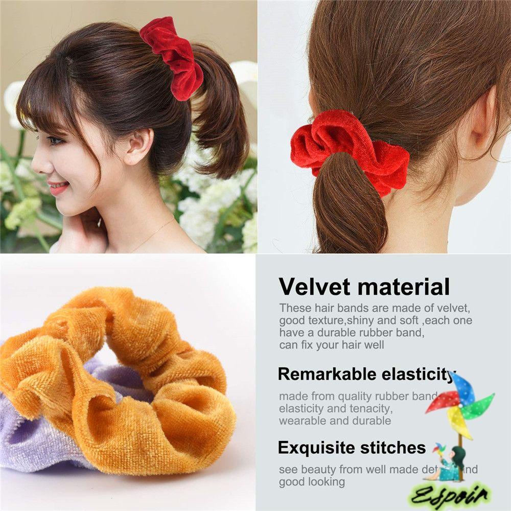 ESPO Set 6 / 12 / 18 / 24 / 38 / 50 Dây Buộc Tóc Nhung Xinh Xắn Cho Nữ