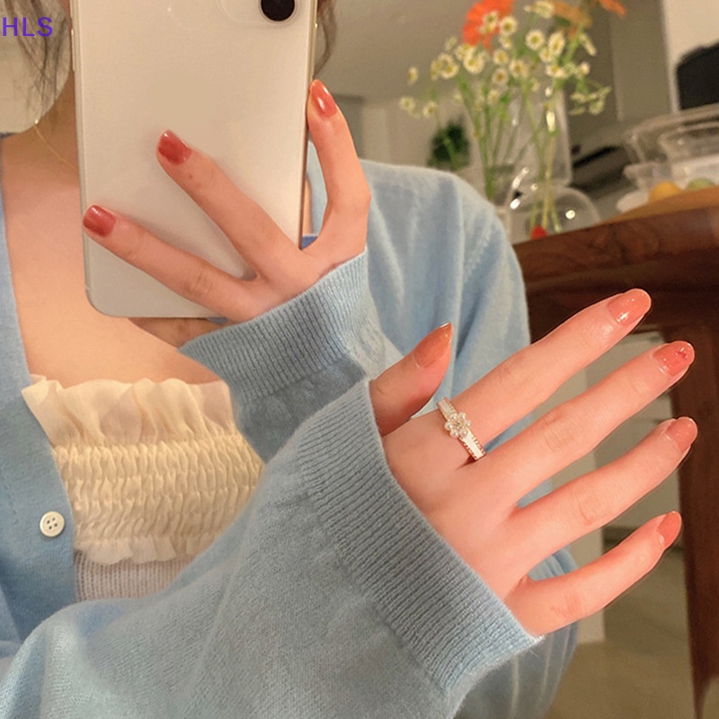 Nhẫn Hình Hoa Ngọc Trai Thời Trang Ngọt Ngào Có Thể Điều Chỉnh Cho Nữ