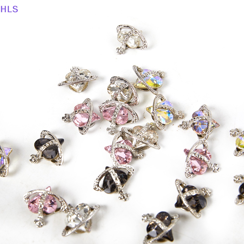 Set 5 Phụ Kiện Trang Trí Móng Tay Nghệ Thuật Hình Trái Tim Bằng Hợp Kim