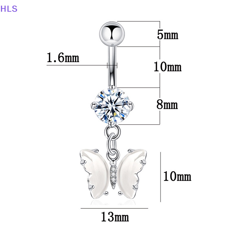 Khuyên Rốn Hình Bướm Đính Đá Zircon Thời Trang Cho Nữ