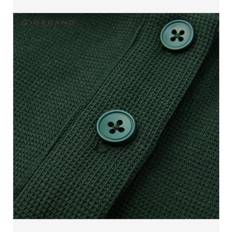 Đầm polo GIORDANO 18463214 vải waffle thêu chim cánh cụt cho nữ