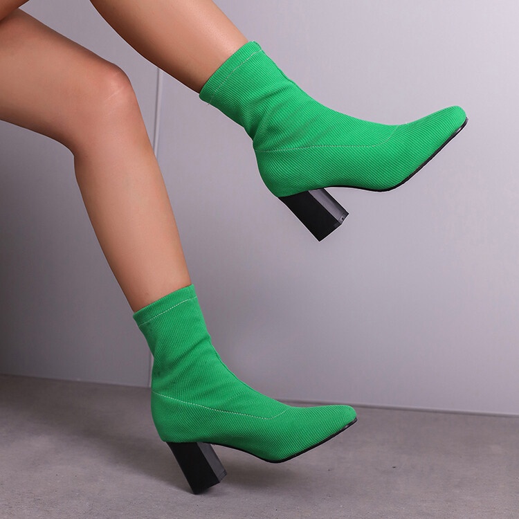 Giày Bốt Mũi Nhọn Mỏng Co Giãn Thời Trang Quyến Rũ / Size 35-48