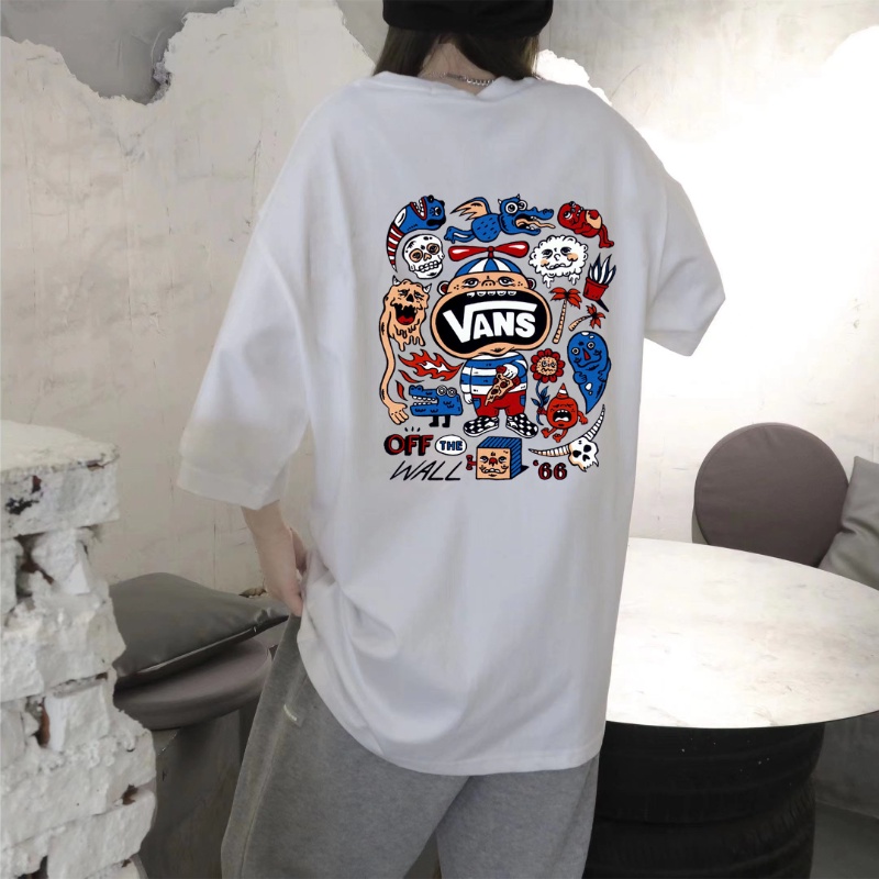 Áo Thun Tay Ngắn In Logo Vans Chất Liệu 100% Chính Hãng Thời Trang Cho Cặp Đôi