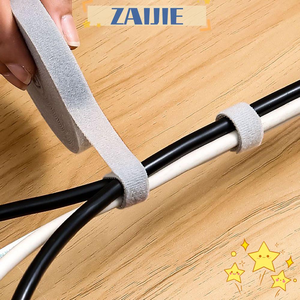 ZAIJIE24 Cuộn Băng Quấn Dây Cáp Bằng Nylon Hai Màu Dễ Sử Dụng