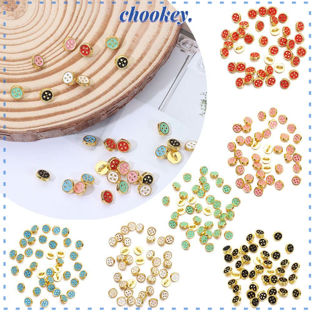 CHOOKEY Bộ 40 Nút Thắt Dây Giày Mini 5mm Họa Tiết Chấm Bi Bằng Kim Loại