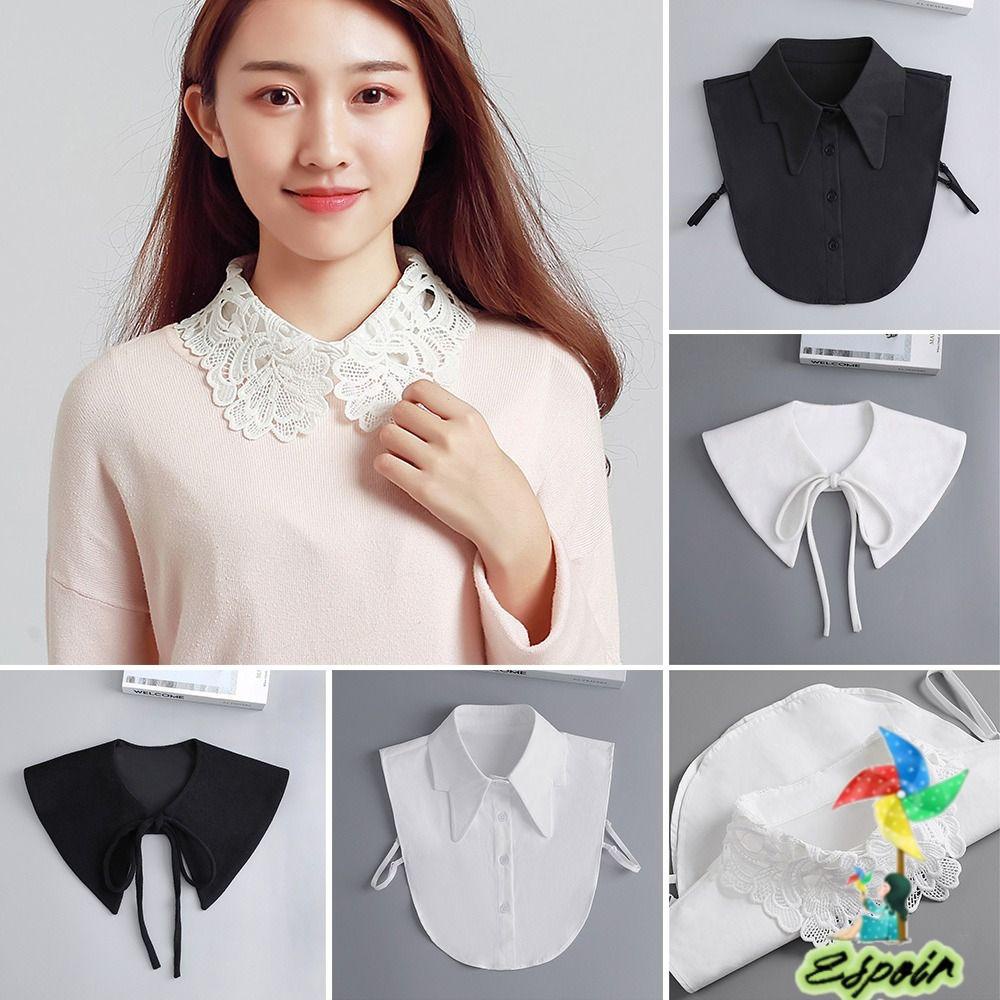 ESPO Cổ Áo Sơ Mi Giả Bằng Cotton Phong Cách Cổ Điển Cho Nữ