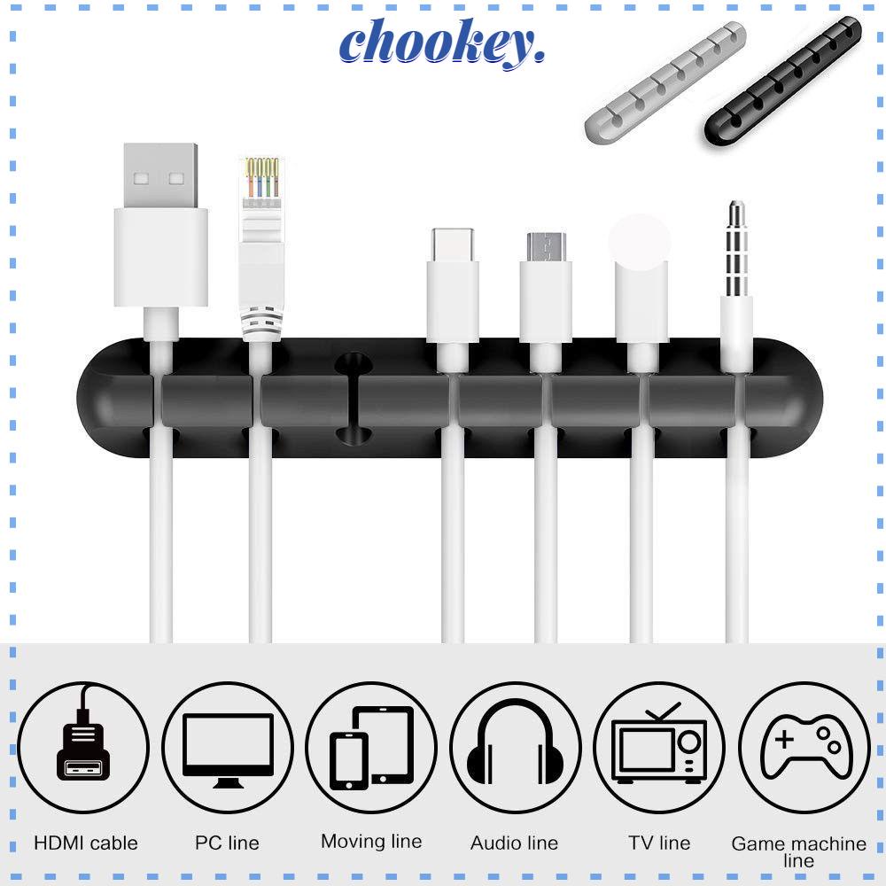 CHOOKEY Dụng Cụ Quấn Dây Cáp Chuyên Nghiệp Bằng Silicone 3 / 5 / 7 Ngăn