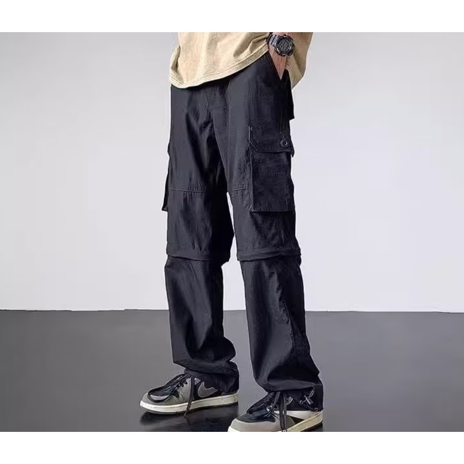 Quần Dài Mỏng Có Túi Lớn Chống Gió Chống Thấm Nước Phong Cách Xây Dựng Mỹ Cổ Điển