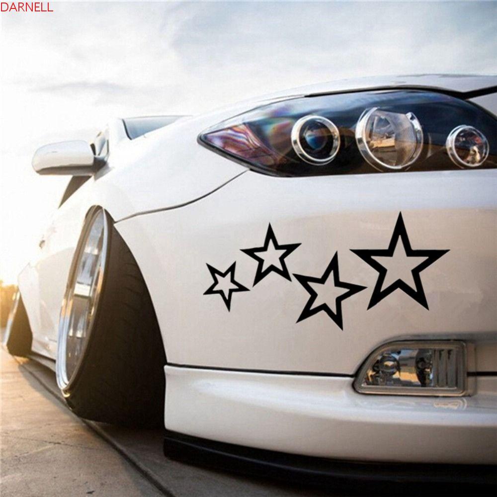 DARNELL 1 Miếng Dán Hình Ngôi Sao Trang Trí Xe Hơi Thời Trang